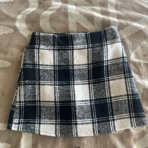 SHEIN Black and White A-Line Mini Skirt Work